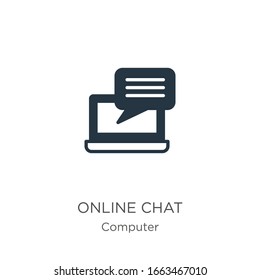 Online chat icon vector. Trendy flat online chat icon from computer collection isolated on white background. Vector illustration can be used for web and mobile graphic design, logo, eps10