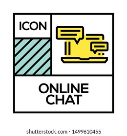 ONLINE CHAT AND ILLUSTRATION ICON CONCEPT