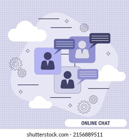 Online Chat, Internet Forum, Social Network Flat Design Style Vector Concept Illustration