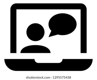 Online Chat Laptop Vector Icon