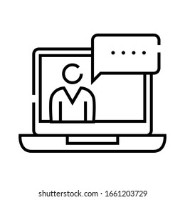 Online chat line icon, concept sign, outline vector illustration, linear symbol.