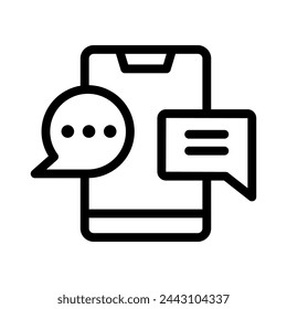 online chat line icon illustration vector graphic. Simple element illustration vector graphic, suitable for app, websites, and presentations isolated on white background