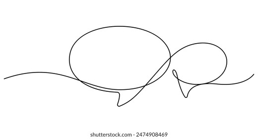 online chat message continuous line drawing. speech bubble minimalism thin linear vector illusration