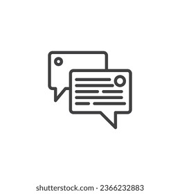 Online Chat-Meldungszeilensymbol. lineares Stilzeichen für mobiles Konzept und Webdesign. Dialog-Sprechblase Umriss Vektorsymbol. Symbol, Logo-Abbildung. Vektorgrafik