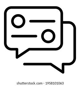 Online chat task schedule icon. Outline Online chat task schedule vector icon for web design isolated on white background