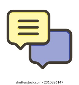 Online Chat Thick Line Filled Colors For Personal And Commercial Use.

