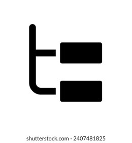 Online chat thread black glyph ui icon. Message blocks. Online communication. User interface design. Silhouette symbol on white space. Solid pictogram for web, mobile. Isolated vector illustration