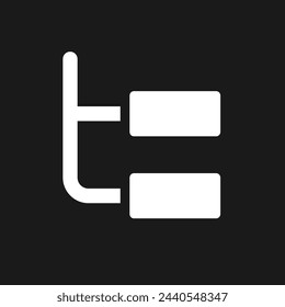 Online chat thread pixel dark mode glyph ui icon. Online communication. User interface design. White silhouette symbol on black space. Solid pictogram for web, mobile. Vector isolated illustration