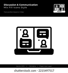 chat en línea El icono Vector se puede usar para la interfaz de usuario, el patrón transparente, el icono de la aplicación móvil