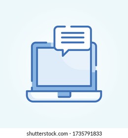 Ilustración de estilo de icono vectorial de Chat en línea. Símbolos de comunicación. EPS 10