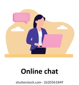 Ilustración vectorial de chat en línea que puede modificarse o editarse fácilmente

