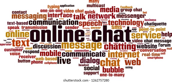 Online chat word cloud concept. Vector illustration
