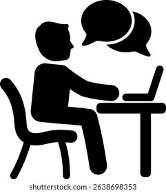 online chat worker work work from home freelancer chat laptop speak 10327