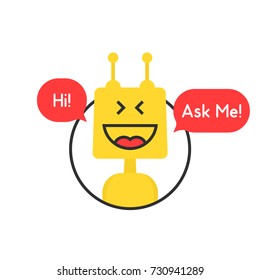 online chatbot like tech or financial advisor. simple flat trend symbol or modern logotype graphic design isolated on white. concept of chatting user interface program element for buyer or client