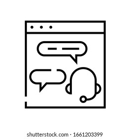 Online chating line icon, concept sign, outline vector illustration, linear symbol.