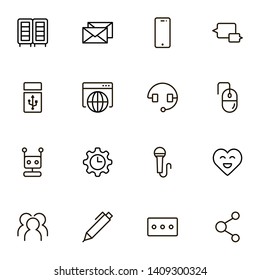 Online chating line icon set. Collection of high quality black outline logo for web site design and mobile apps. Vector illustration on a white background