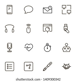 Online chating line icon set. Collection of high quality black outline logo for web site design and mobile apps. Vector illustration on a white background