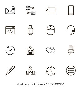 Online chating line icon set. Collection of high quality black outline logo for web site design and mobile apps. Vector illustration on a white background