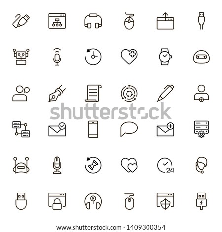 Online chating line icon set. Collection of high quality black outline logo for web site design and mobile apps. Vector illustration on a white background