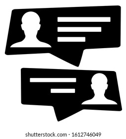 Online Chatting icon.  Pixel perfect simple pictogram online chatting icon. Web design, apps, software, print usage. EPS 10.  
Flat vector illustration  Isolated on white background