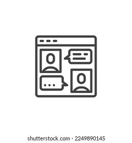 Online chatting line icon. linear style sign for mobile concept and web design. People communication outline vector icon. Symbol, logo illustration. Vector graphics