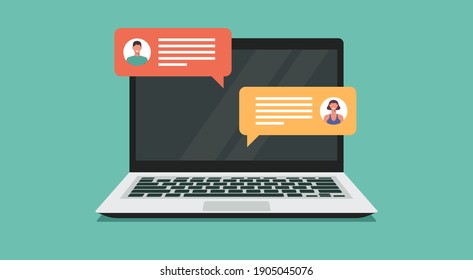 Chat Concept Vector Ilustraciones Imagenes Y Vectores De Stock Shutterstock