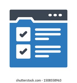 online checklist glyph colour vector icon