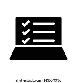 online checklist glyph flat vector icon