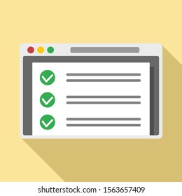 Online checklist icon. Flat illustration of online checklist vector icon for web design