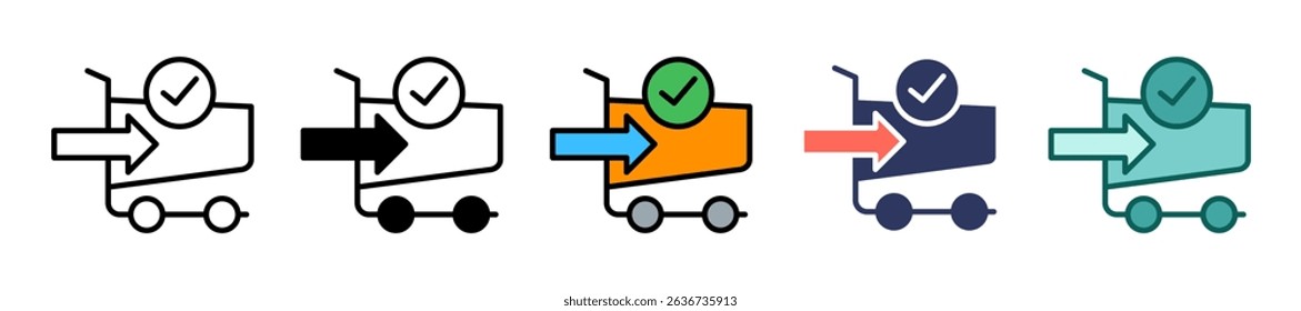 Online Checkout Icon Multiple Vector Illustration