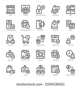 Online Checkout Icon pack for your website, mobile, presentation, and logo design. Online Checkout Icon outline design. Vector graphics illustration and editable stroke.