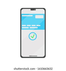 Online checkout. Modern cash register. Wireless cash desk-tablet issues a check. Payment by smartphone. Ways of payment. Check.
