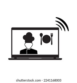 online chef icon on white background