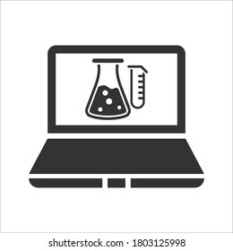 Online chemistry courses icon, vector graphics
