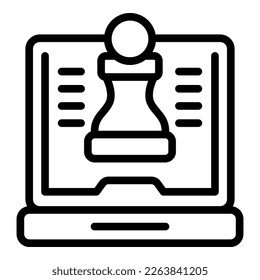 Online chess icon outline vector. Game pc. Digital device