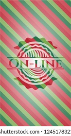 On-line christmas badge background.