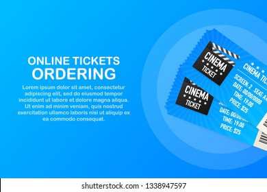 Online cinema, internet streaming. Web banners, web sites, printed materials. Vector stock illustration.