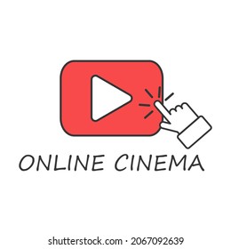 cine en línea. Ilustración del vector