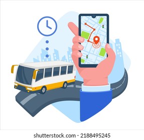 Online city map bus route service monitoring track mobile application