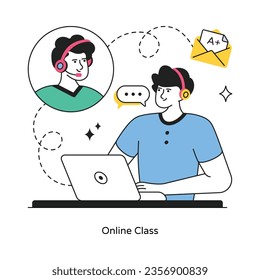 Online Class abstract concept vector in a flat style stock illustration