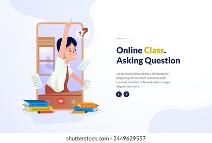 Online-Klasse Fragen stellen Illustration Design