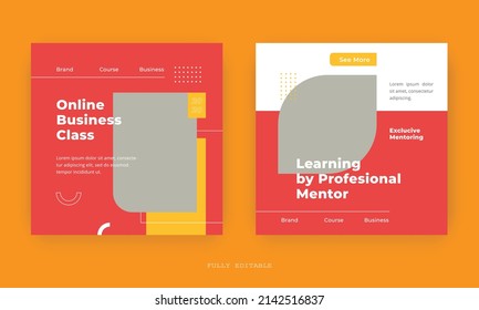 Online Class banner template design. Modern poster suitable for business webinars, marketing webinars, online class programs,