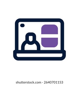 online class duotone icon. Sleek and modern vector icon for websites, mobile apps, marketing materials, and corporate design. Fully scalable and ready to use.