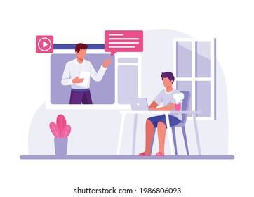 Online Class, E Learning, online Webinar, Online education, Meeting, Class, Seminar, Video Call, Teacher, Student, Live, Online, Explain, Course, Communication, Team, school, internet, Computer, Exam.