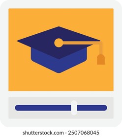 Clase en línea Icono de Educación Vector Ilustración plana