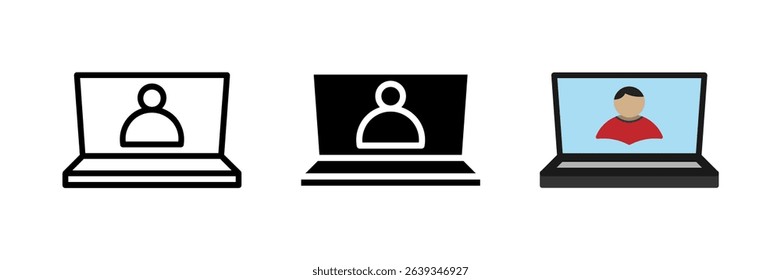 An online class or e-learning icon, versatile for representing virtual education, distance learning, and digital classrooms.