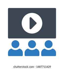 online class glyph colour vector icon