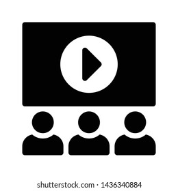 online class glyph flat vector icon