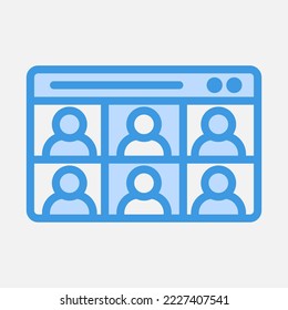 Online class icon in blue style, use for website mobile app presentation