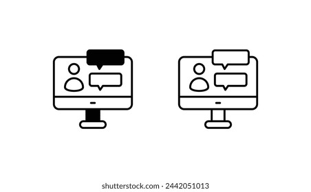 Online Class icon design with white background stock illustration
